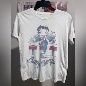 Betty Boop Diner Scene Tee - White